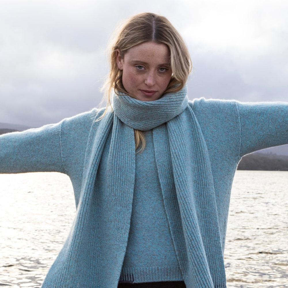 Blanket Stitch Wool Scarf