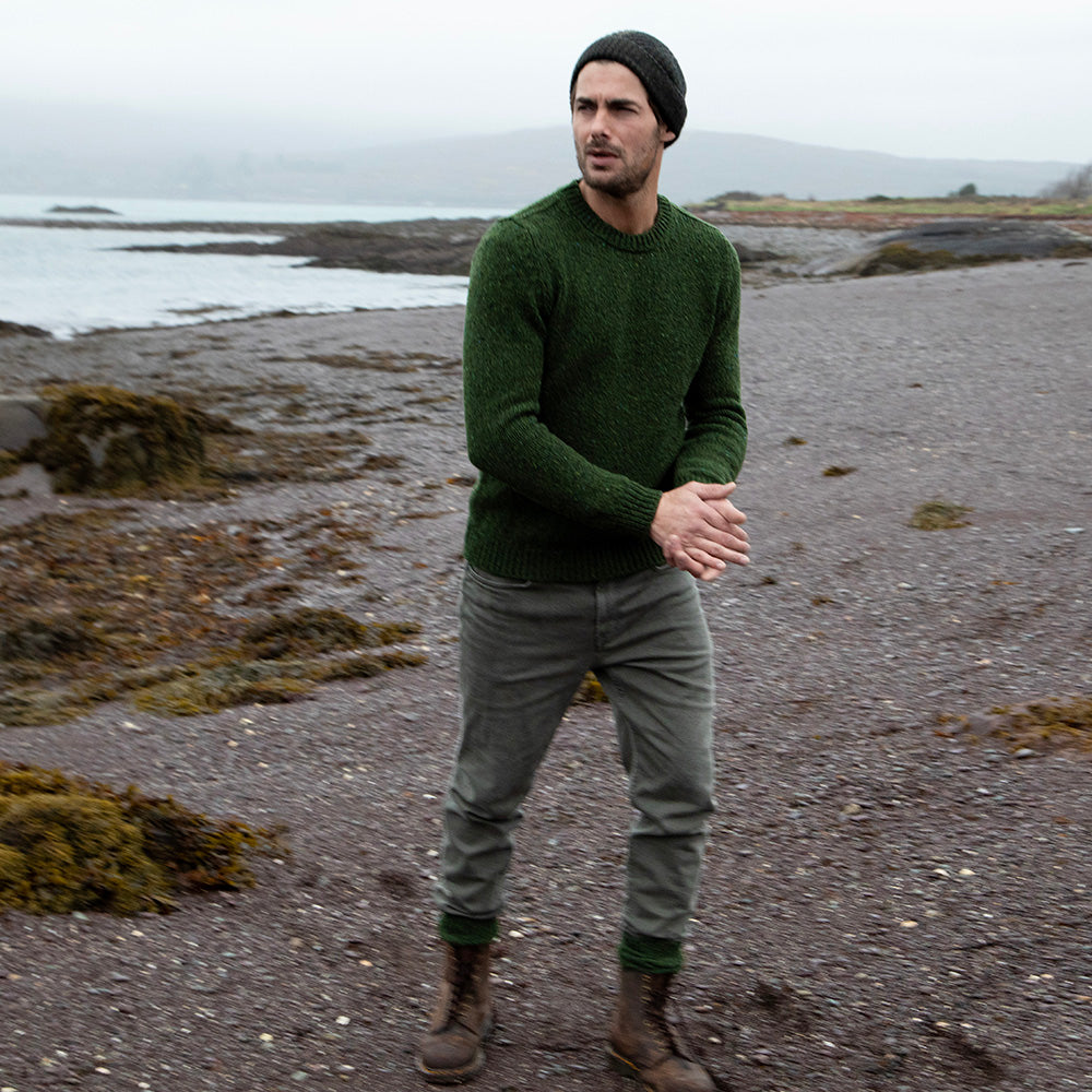 Fisherman Crew Neck In Seaweed