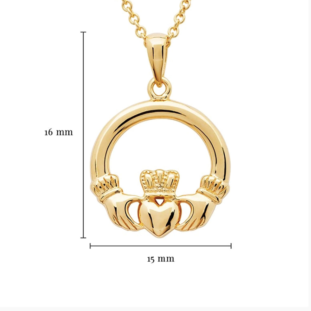 14kt gold irish claddagh neccklace