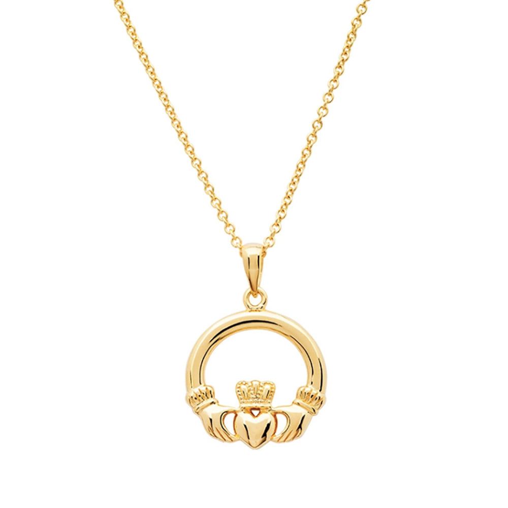 14kt gold irish claddagh neccklace