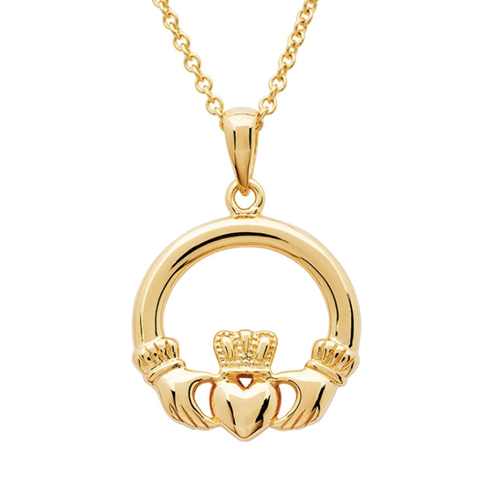 14kt gold irish claddagh neccklace