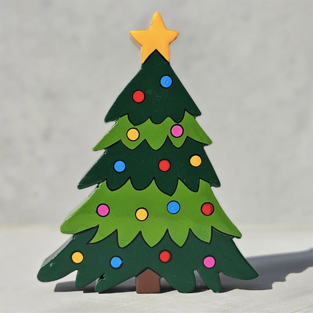 Wooden Christmas Tree Magnet Decoration