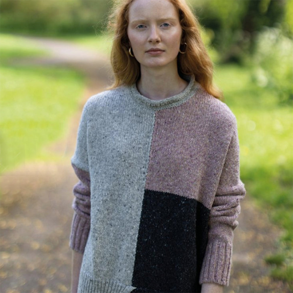 Ladies Irish Knit Wool Sweater Pink Block