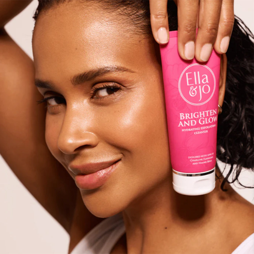Ella & Jo Brighten and Glow cleanser with radiant skin