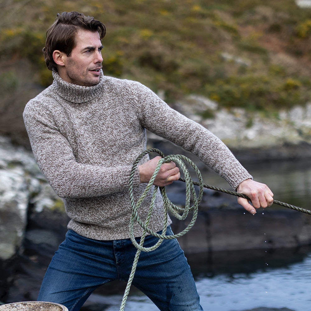 Irish Knitted Wool Sweater Turtle Neck