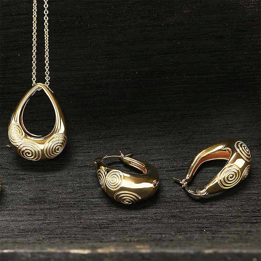 Gold Celtic Necklace and Earrings Set