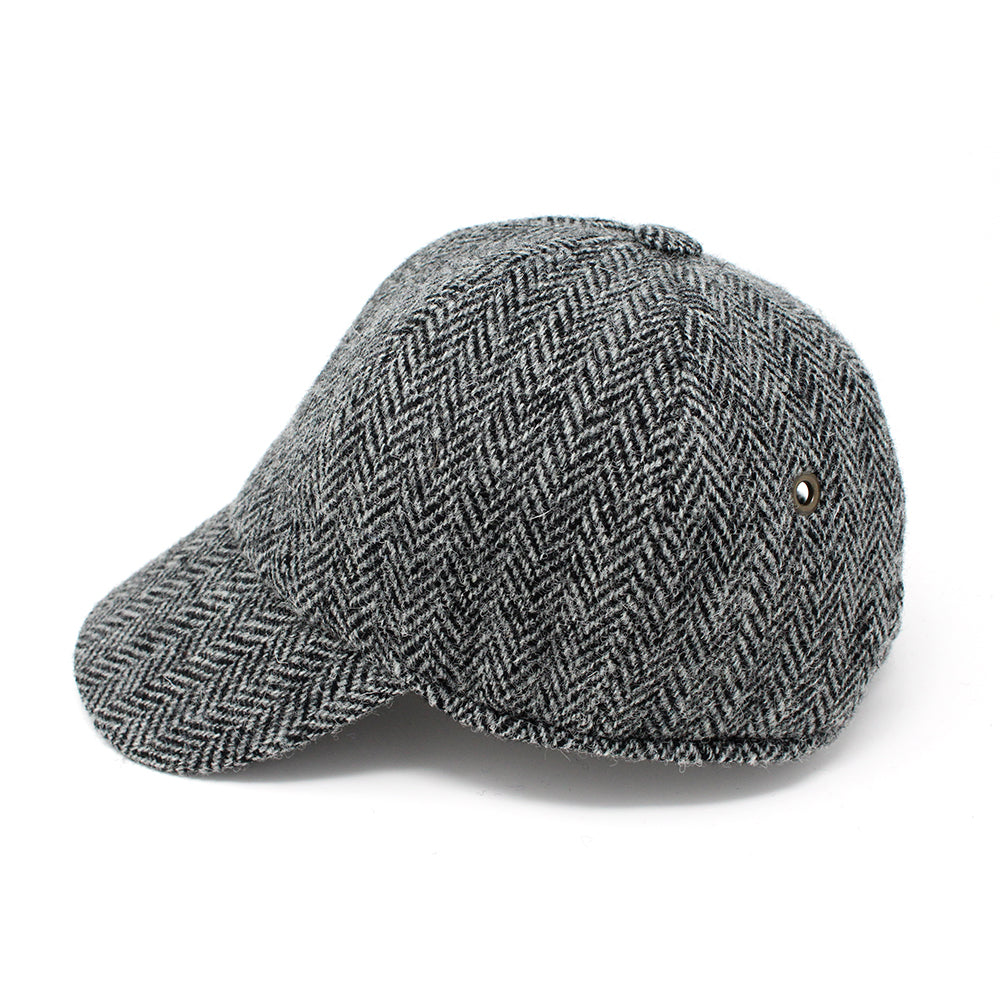 Black and white herringbone baseball cap