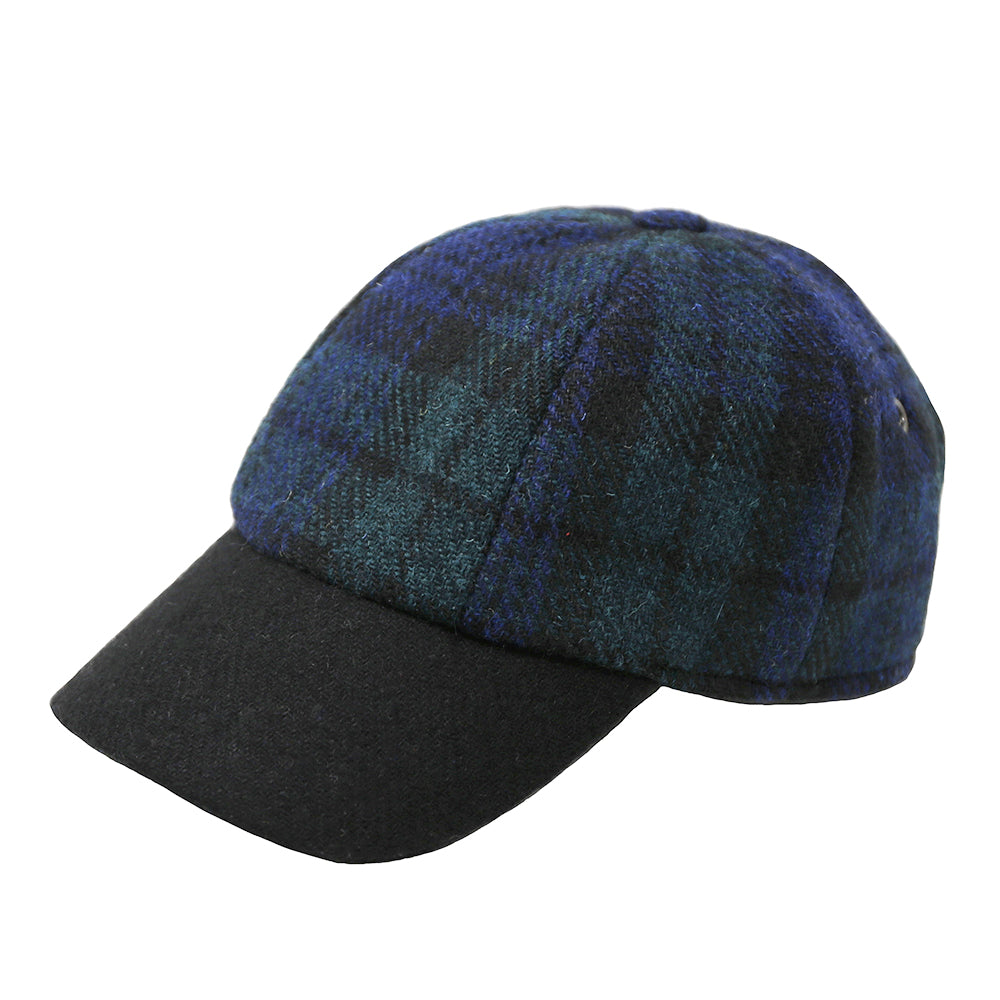 Hanna Hat green and black plaid baseball cap