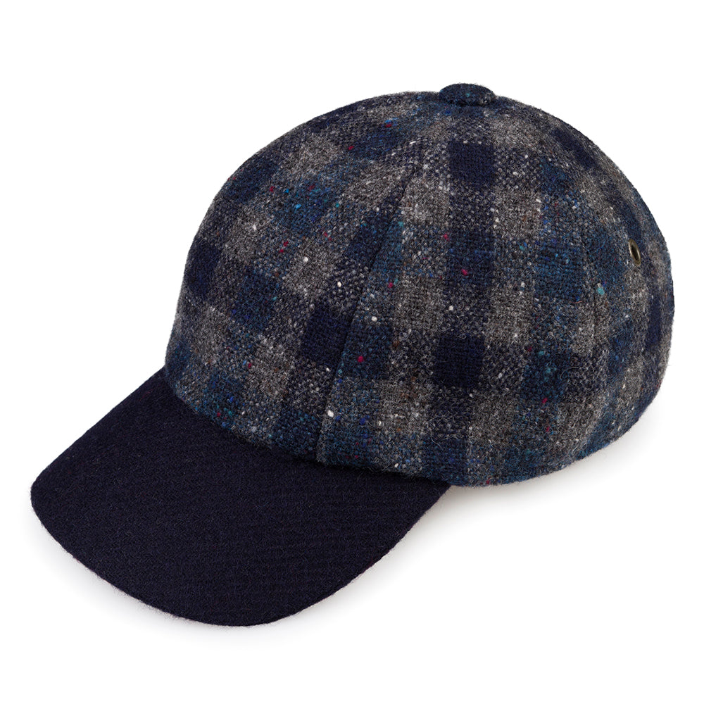 Hanna Hat Navy & Grey Check Baseball Cap