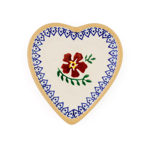 Heart-shaped plate, Old Rose design