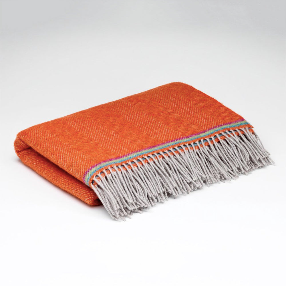Orange peel kids blanket with fringe