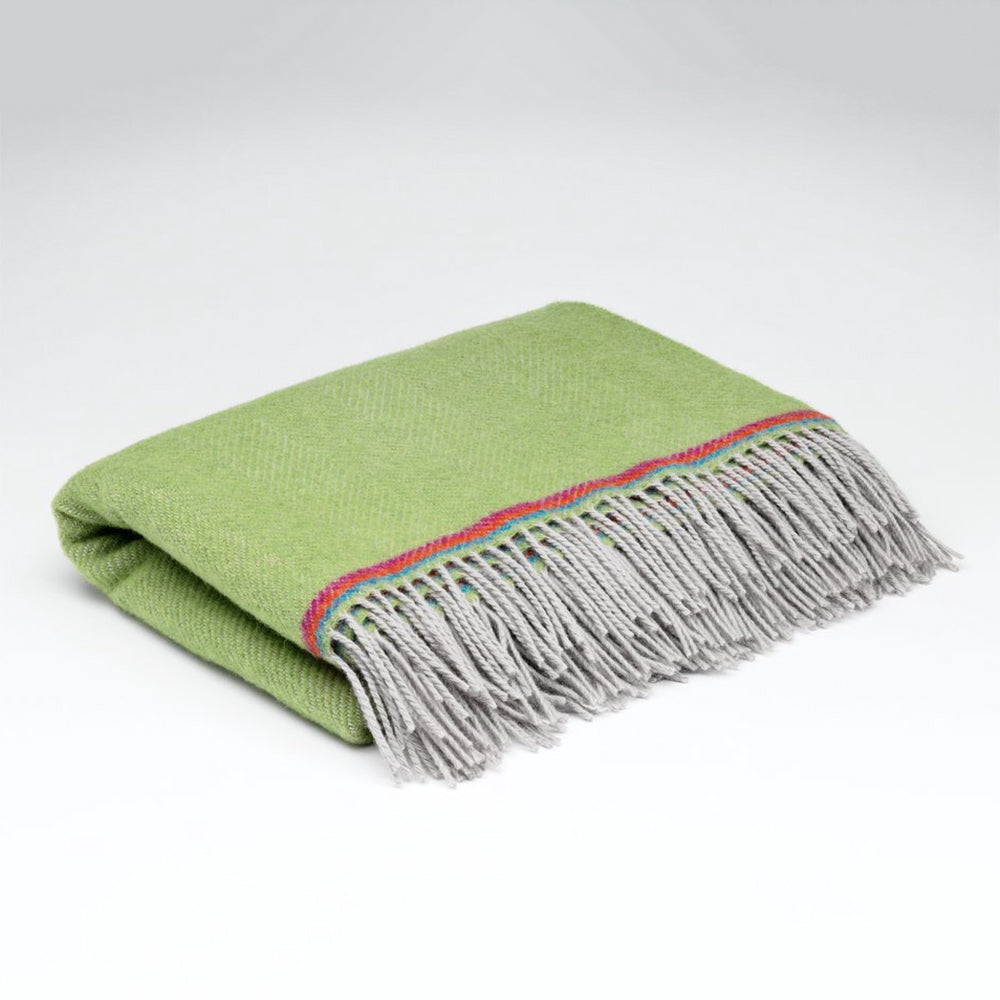 Kids Parrot Green Blanket with Fringe