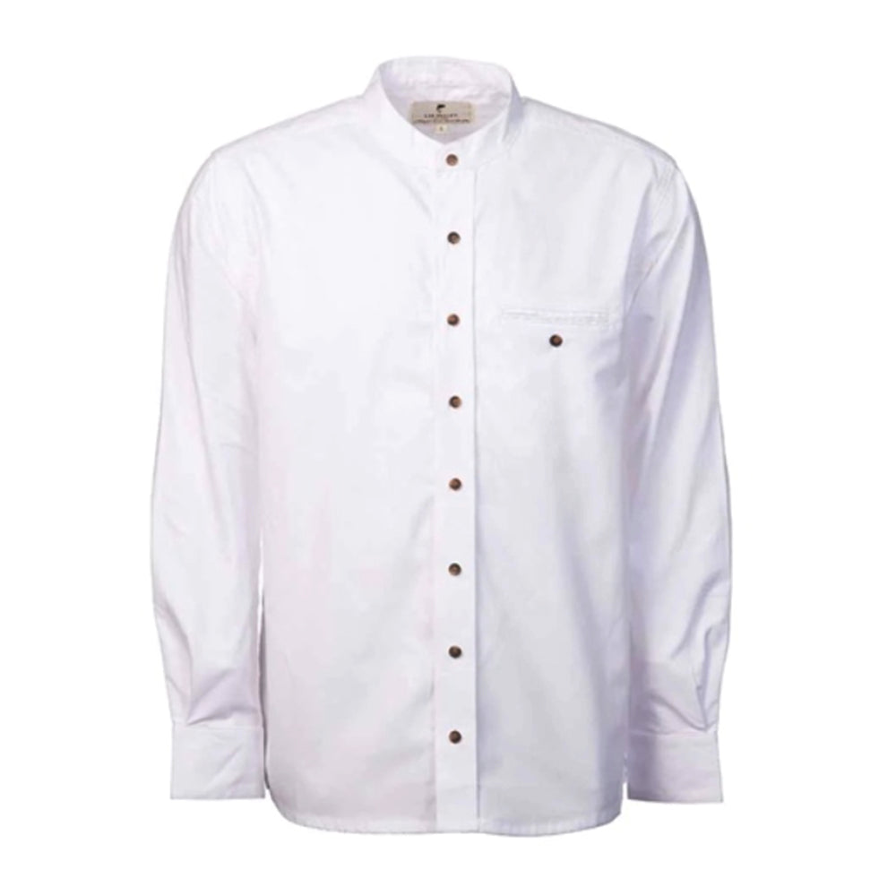 Lee Valley Ireland white cotton grandad shirt - front view