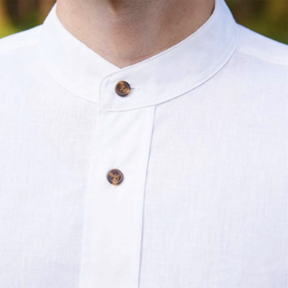 irish linen shirt in white 