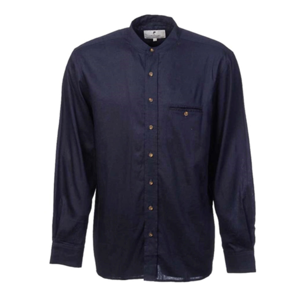 navy blue irish linen shirt