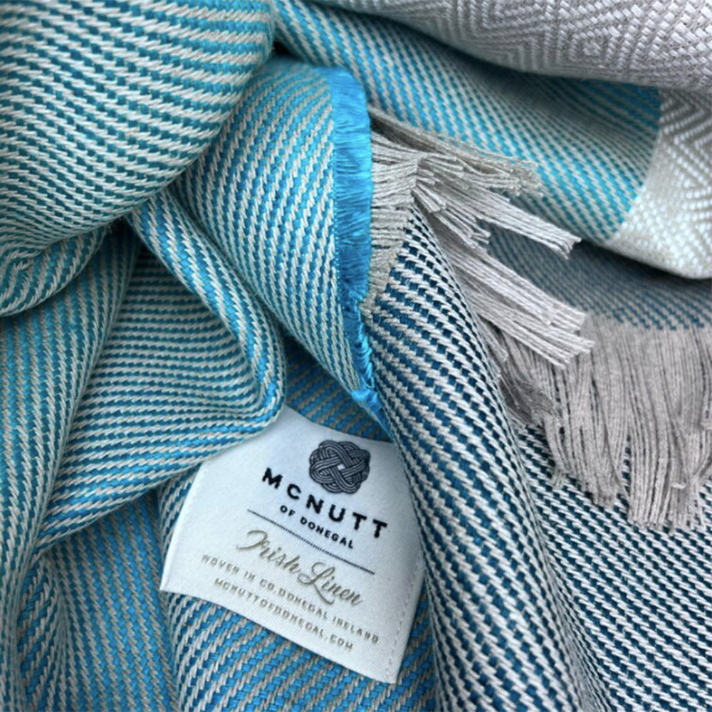 irish linen throw blanket block colour