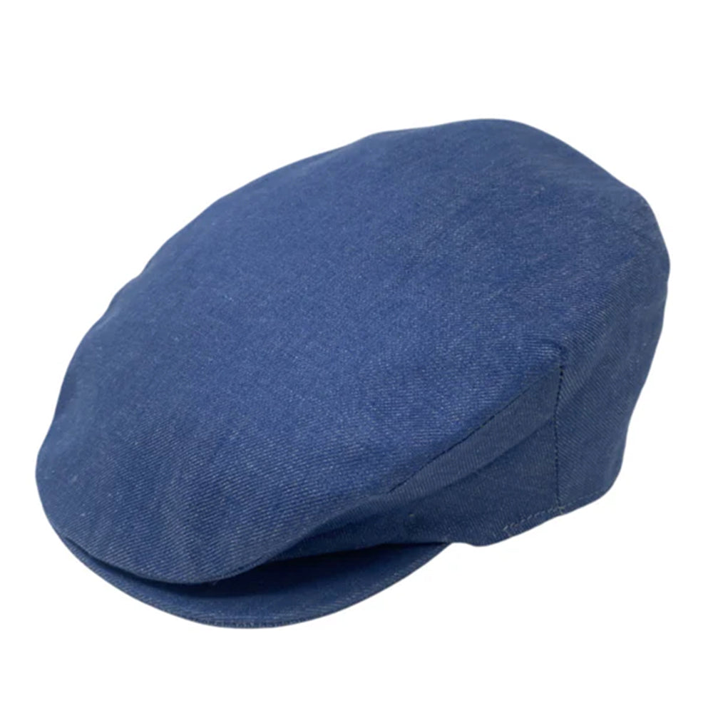 Vintage blue linen cap