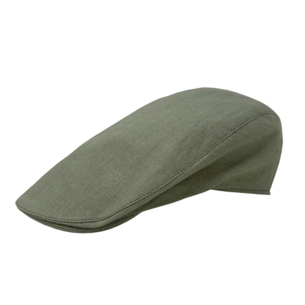 IDH Linen Flat Cap in Sage Green