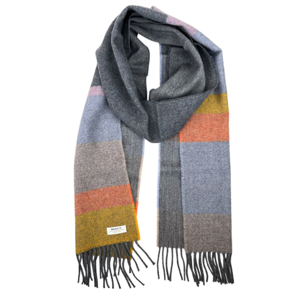IDH McNutt Lambswool Scarf in Grey & Multi-Color