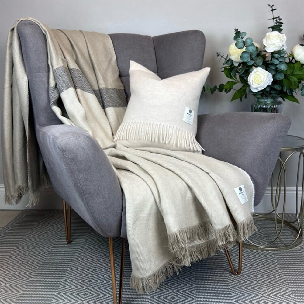 irish linen throw blanket block colour