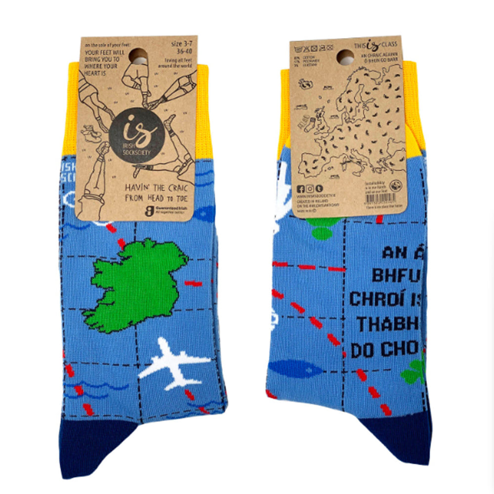 IDH Socksciety socks with map design