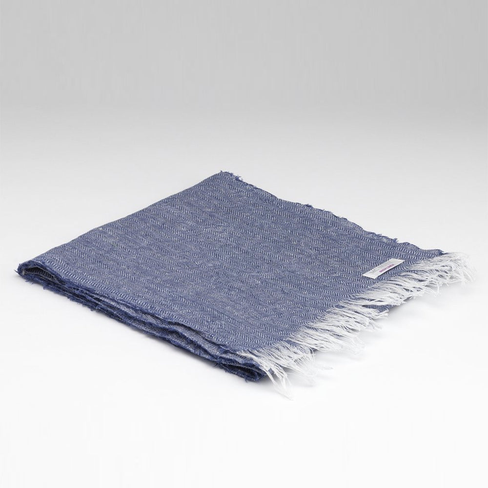 Irish Linen Scarf in Denim