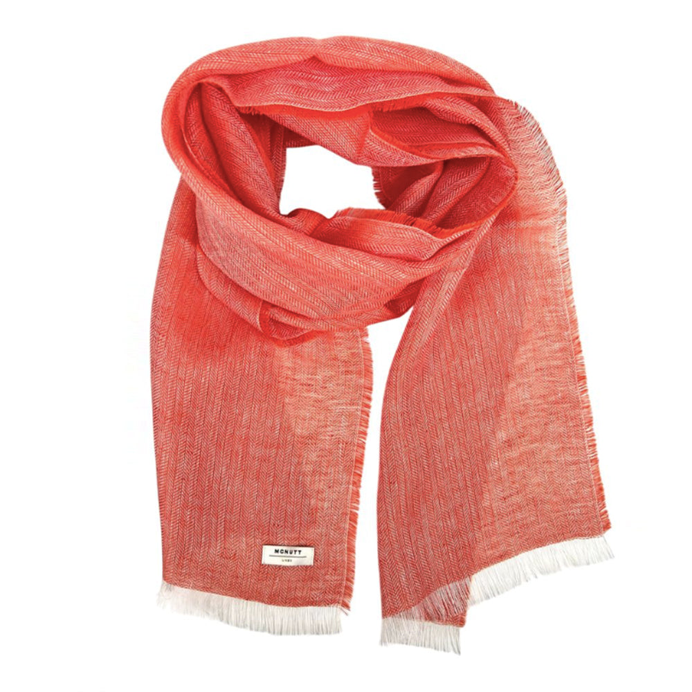 Linen Scarf in Nectarine