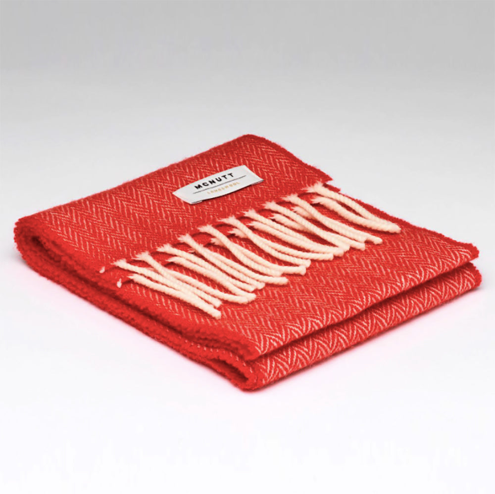 Red Irish Lambswool Childrens Scarf