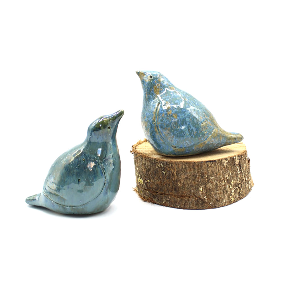 Ceramic Love Birds by Anita Reynolds, Denim Blue