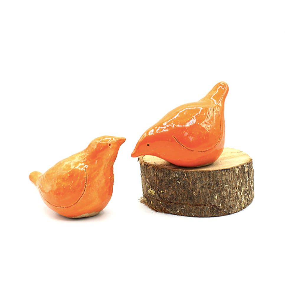 Square orange Love Birds by Anita Reynolds