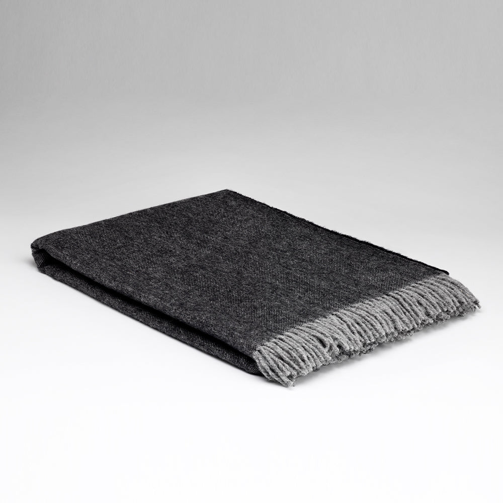irish lambswool blankets in graphite 