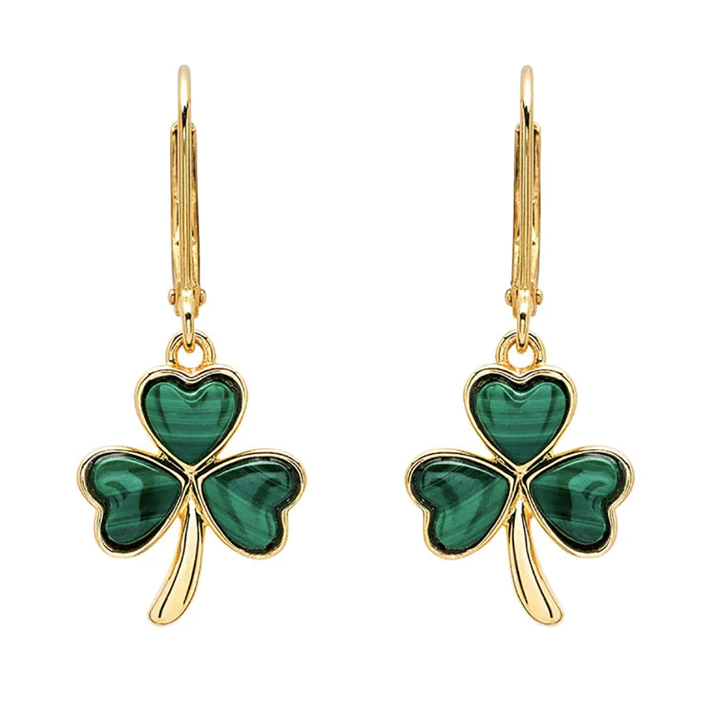 gold vermeil shamrock earrings