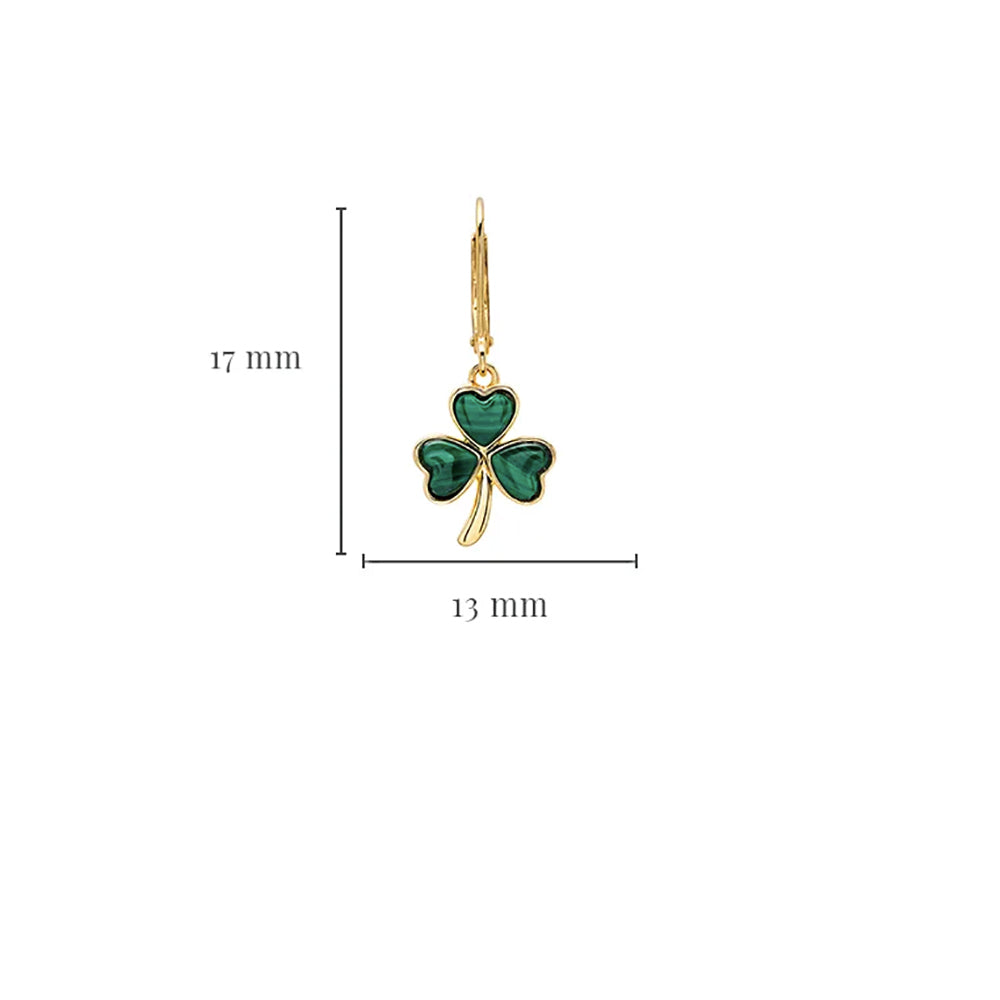 gold vermeil shamrock earrings