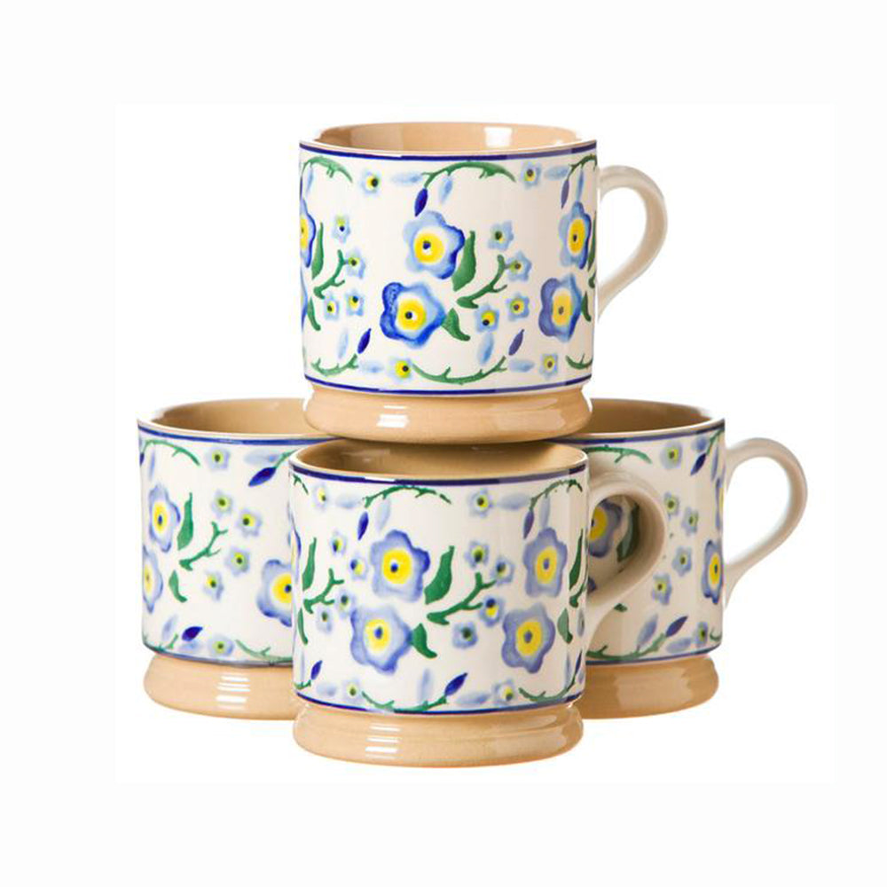 Small 7cm floral mugs stacked