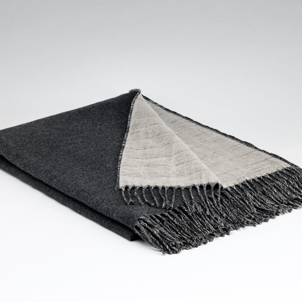 Irish Made Irish Linen Lambswool Blanket Toronto charcoal