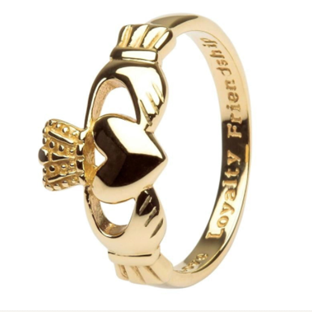 Gold Claddagh men's ring