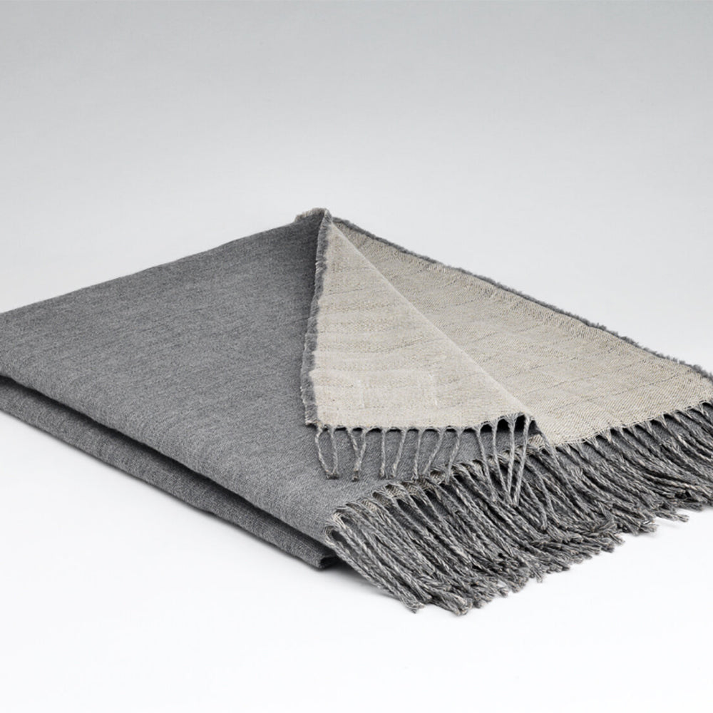 Irish Made Irish Linen Lambswool Blanket Toronto grey