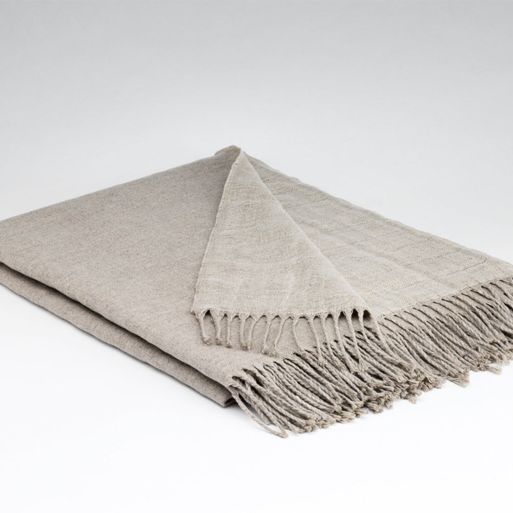 Irish Made Irish Linen Lambswool Blanket Toronto mushroom