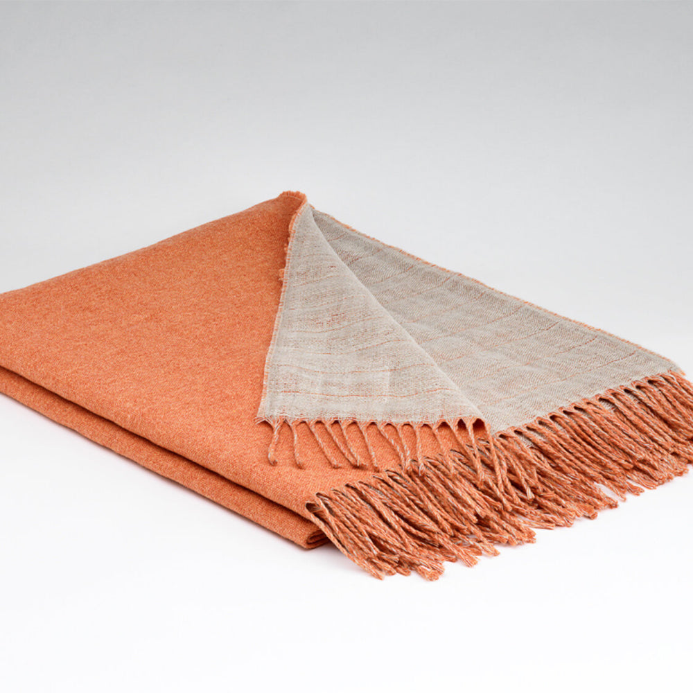 Irish Made Irish Linen Lambswool Blanket Toronto orange