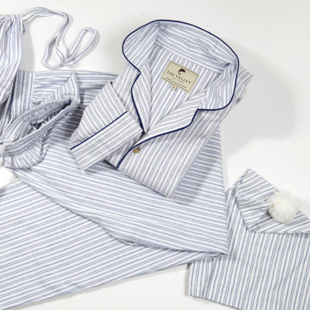 Blue striped pajama set