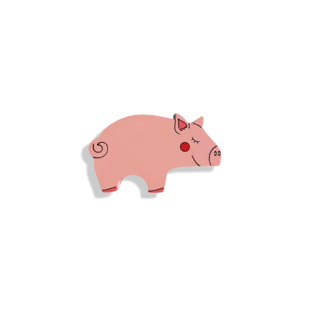 Wooden Pig Magnet