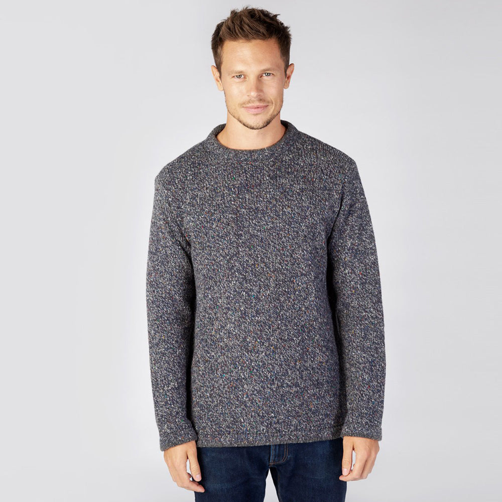 Roundstone Navy Marl Sweater - Men's