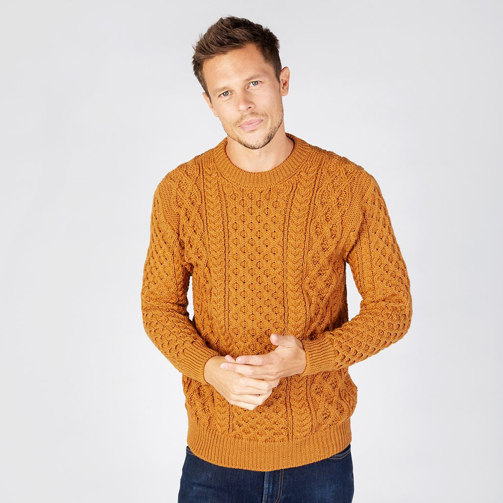 Man in Golden Ochre Blasket Sweater