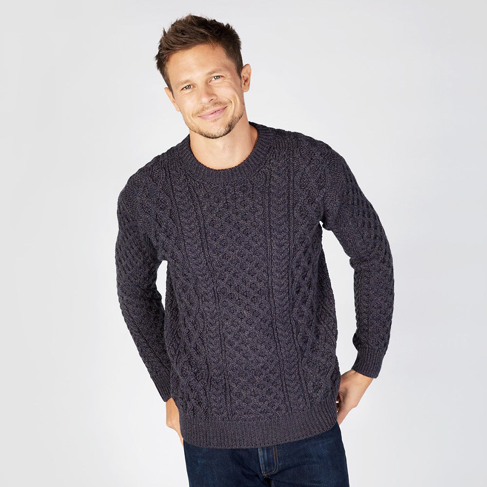 Man in navy marl Blasket sweater