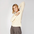 irish merino wool sweater in natural