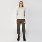 irish merino wool sweater in silver marl