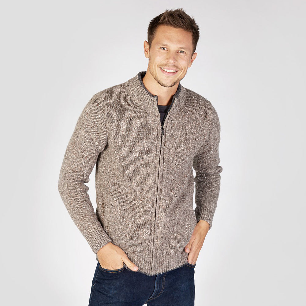 tramore zip cardigan in rocky ground