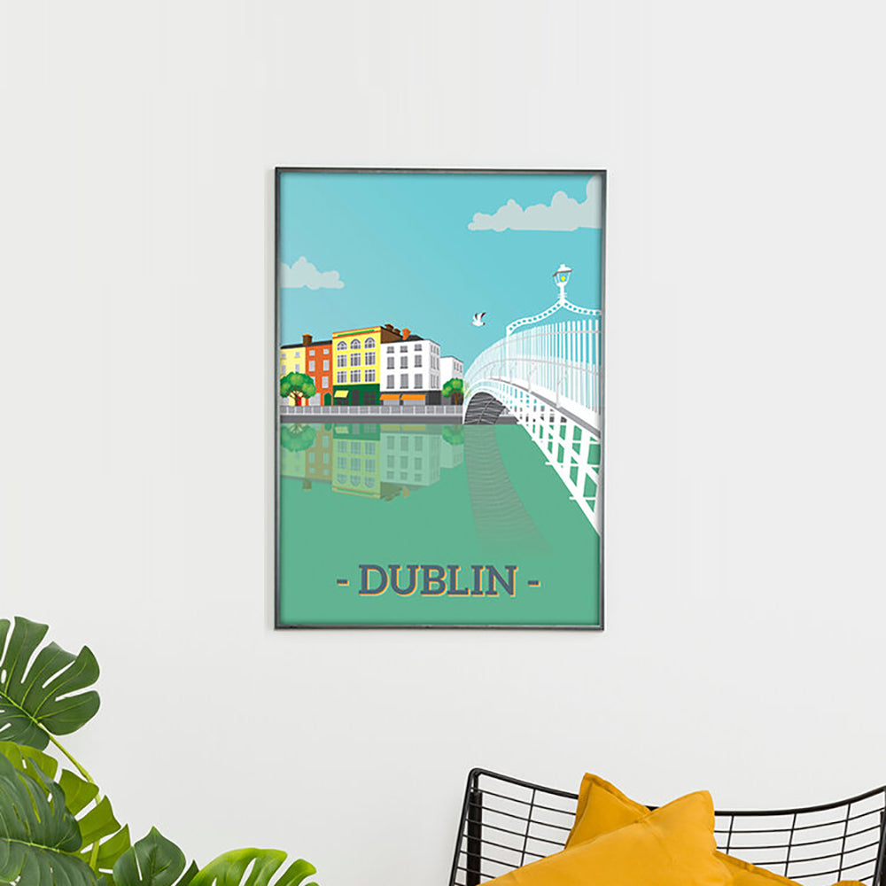 Square Dublin Art print of Ha'penny Bridge