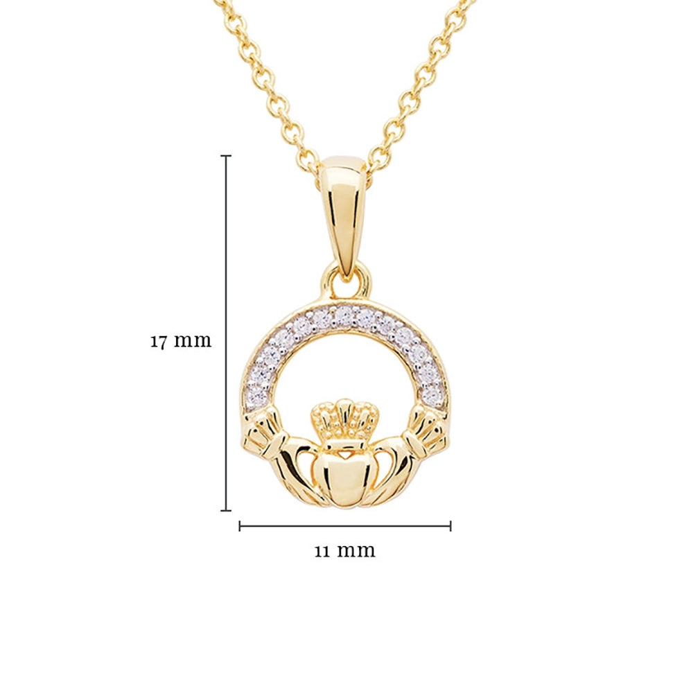 14kt gold irish celtic claddagh necklace