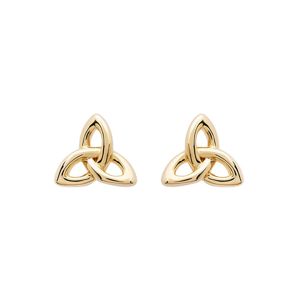 Gold Triquetra Stud Earrings